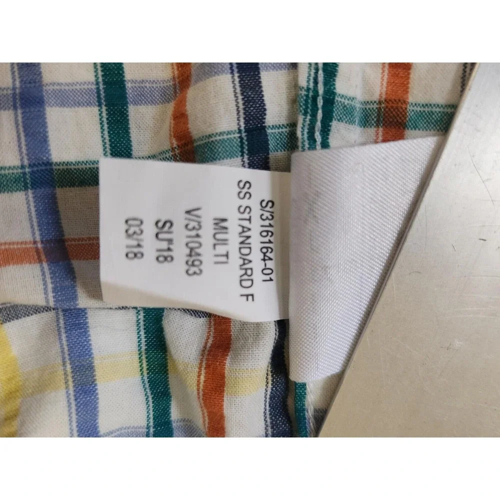 Banana Republic Seersucker Shirt Men‎ Sz Large Stripe Button Short Sleeve Casual